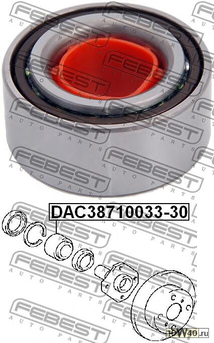 подшипник ступичный передний (38x71x33x30) (toyota corsa / tercel el5 / nl50 1994-1999) febest