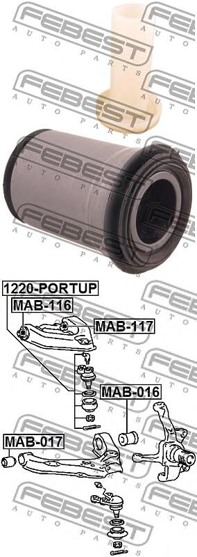 сайленблок переднего верхнего рычага (mitsubishi delica pd4w / pd6w / pd8w 1994-2004) febest