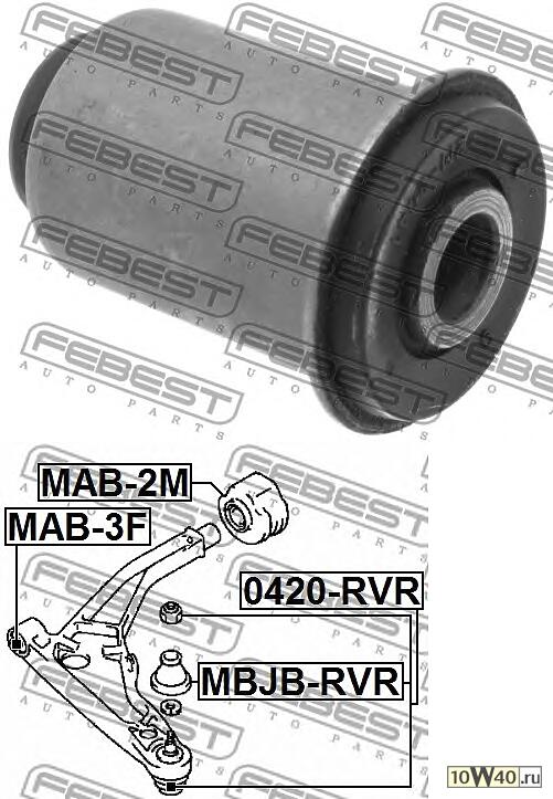 сайленблок передний переднего рычага (mitsubishi chariot / space wagon grandis n33w / n43w 1992-2000) fe
