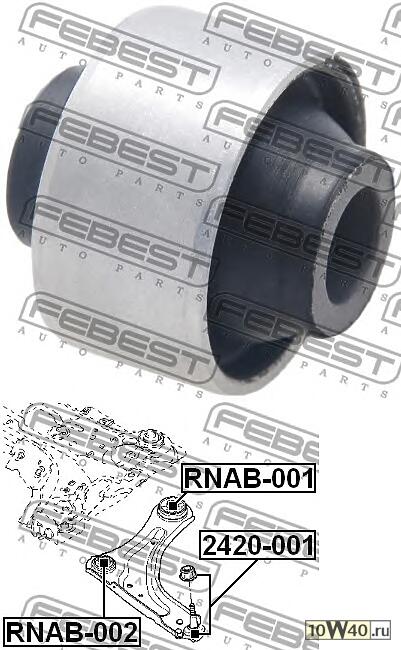 Сайлентблок рычага передний RENAULT LAGUNA III RNAB-002