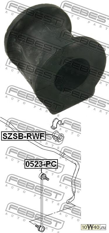 втулка переднего стабилизатора d23 (suzuki sx4 rw415 / rw416 / rw419 / rw420 2006-) febest