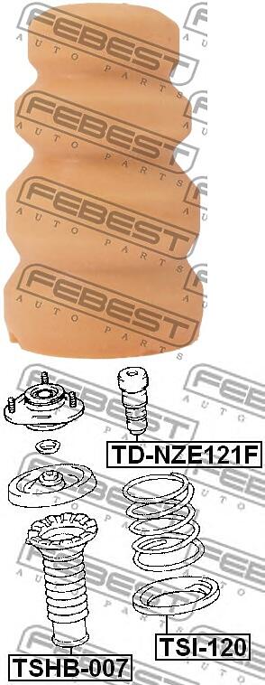 отбойник переднего амортизатора (toyota corolla / fielder ce121 / nze12 / zze12 2000-2006) febest