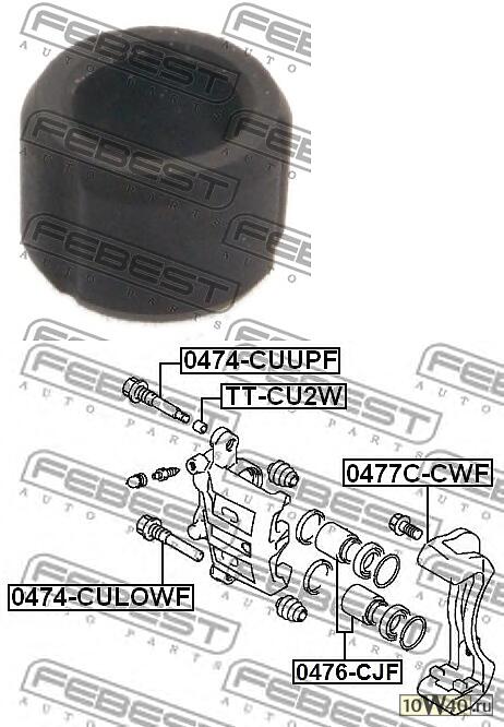 Заглушка направляющей втулки тормозного суппорта MITSUBISHI LANCER CY 08- TT-CU2W