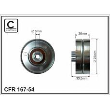 CAFFARO 167-54 (6482249 / 68027602AA / 7053546) ролик п / клин. ремня метал.
