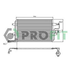PROFIT PR9545C1 (1J0820413D) радиатор кондиционера Skoda (Шкода) Octavia (Октавия) 97-, VW bora, Golf (Гольф) IV 98-