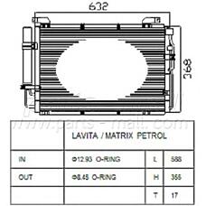 PARTS-MALL pxnca-009 (9760617000 / 9760617001) радиатор кондиционера  Matrix (Матрикс) crdi pmc 9760617000