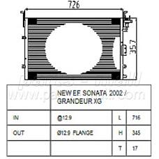 Parts-Mall PXNCA069 (104775S / 9760638003 / HC9760638003) радиатор кондиционера  ef so...