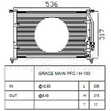 PARTS-MALL pxnca-089 (9763143860) радиатор кондиционера  grace pmc 9763143860