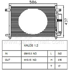 Parts-Mall PXNCC030 (96469288 / 96539632 / 96834082) радиатор кондиционера