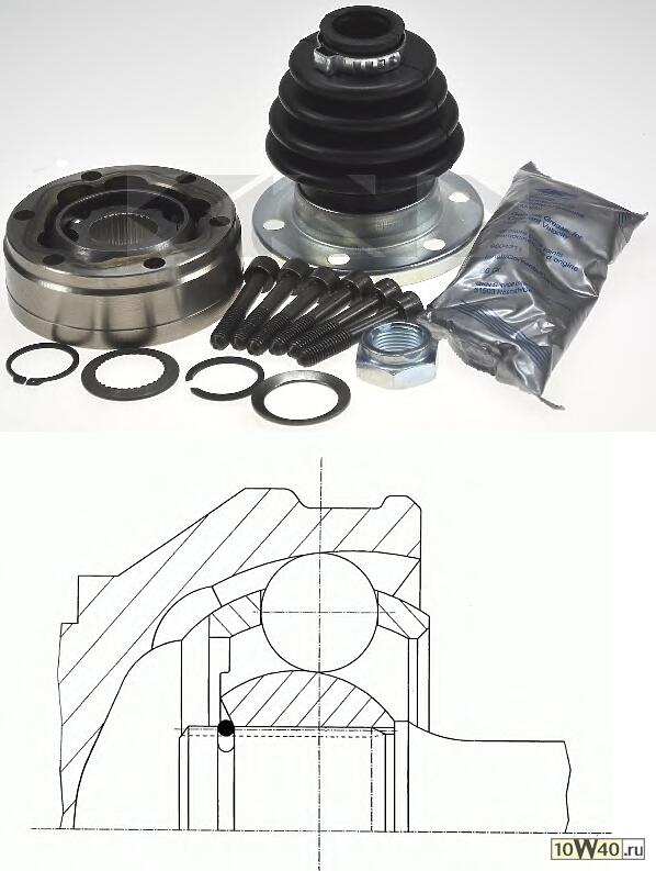 шрус внутренний к-кт\ audi 80 / 100, VW golf / passat 1.4-1.9d 76-98