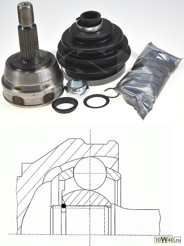 ШРУС наружный  Audi 80 1.3-2.2 80-88, VW Passat 1.3-2.2 80>