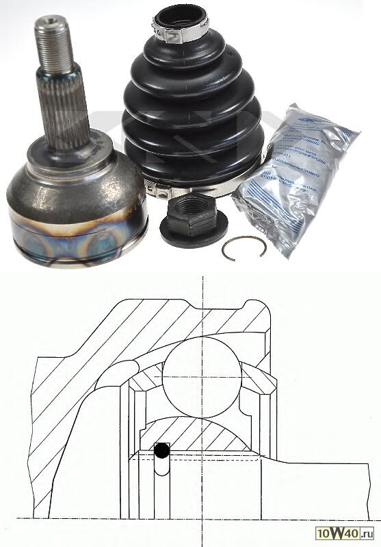 Код оригинала: 4106372 / 1S7W3B413DA / 235290201 / 4106377
, <BR>ШРУС наружный к-кт  Ford Mondeo 2.0Di 16V/2.5 V6 24V 00>