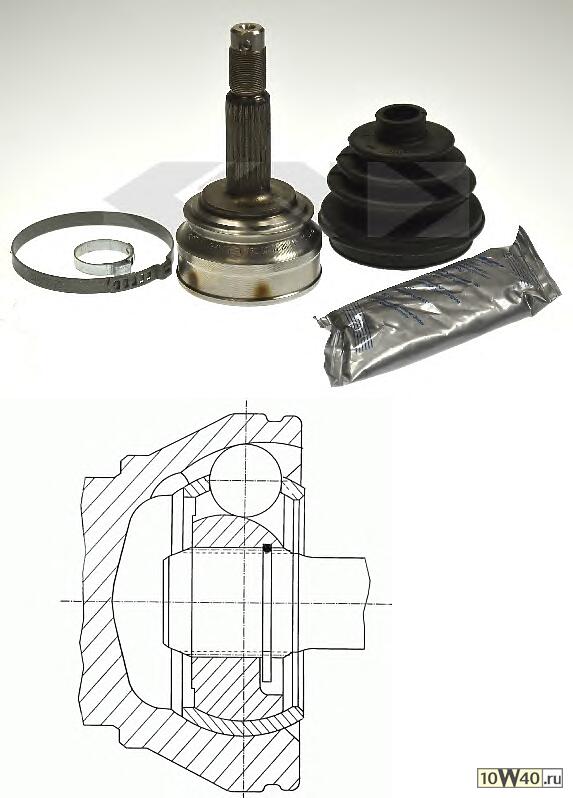 шрус наружный к-кт\ opel ascona 1.3 / 1.6 81-88
