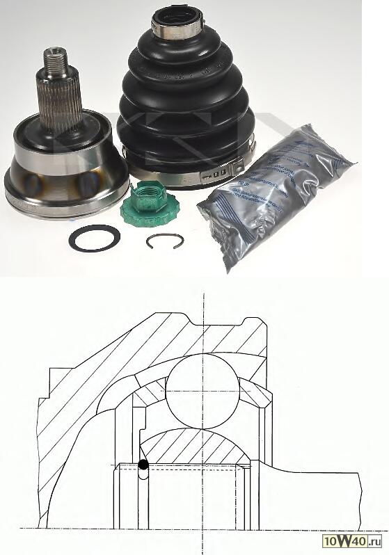 шрус наружный к-кт\ audi a2 1.4 / skoda fabia 1.2 / 1.4 00>