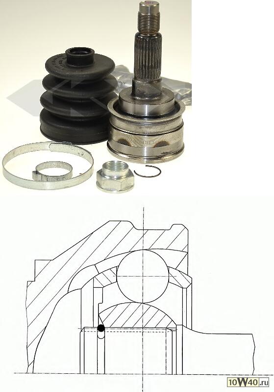 шрус наружный к-кт\ mazda 323 1.5-1.8 dohc 89-92
