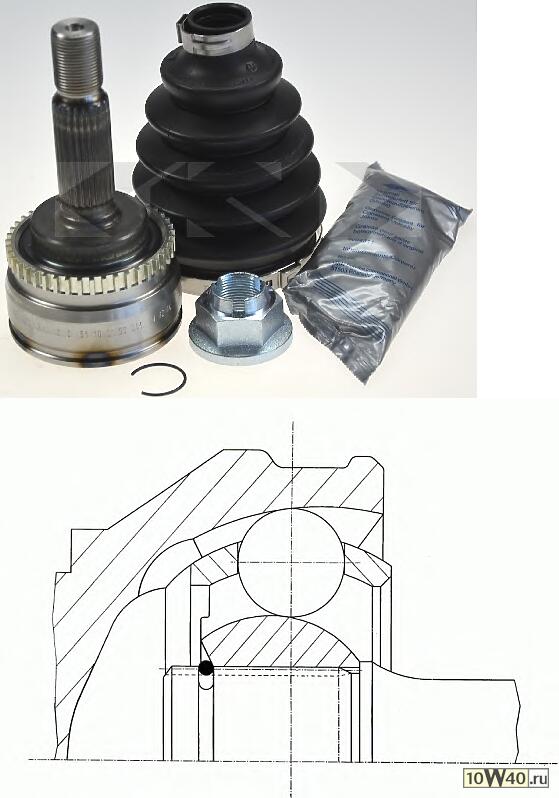 шрус наружный abs\ mitsubishi carisma 1.6 / 1.8 16v 95>