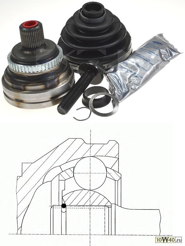 ШРУС наружный к-кт  Audi 100/A6 2.2-4.2 90>