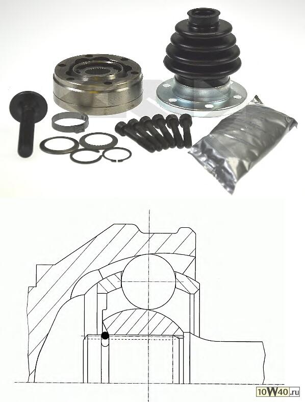 ШРУС внутренний к-кт  Audi 80/90 86-91