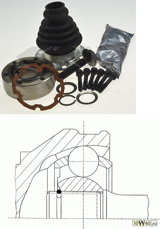 ШРУС внутренний к-кт  Audi 80/90 1.6/1.6D/1.8/2.0 86-96