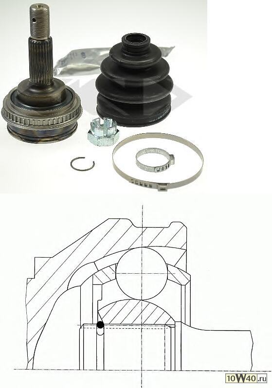 шрус наружный abs\ toyota corolla 1.4-1.6 00-02