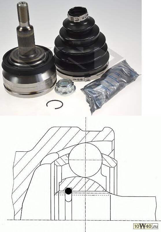 ШРУС наружный  VW Crafter/T5 2.0i/1.9-2.5TDi 03>