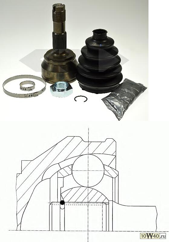 ШРУС наружный к-кт  Peugeot Boxer 2.2 HDi 06>