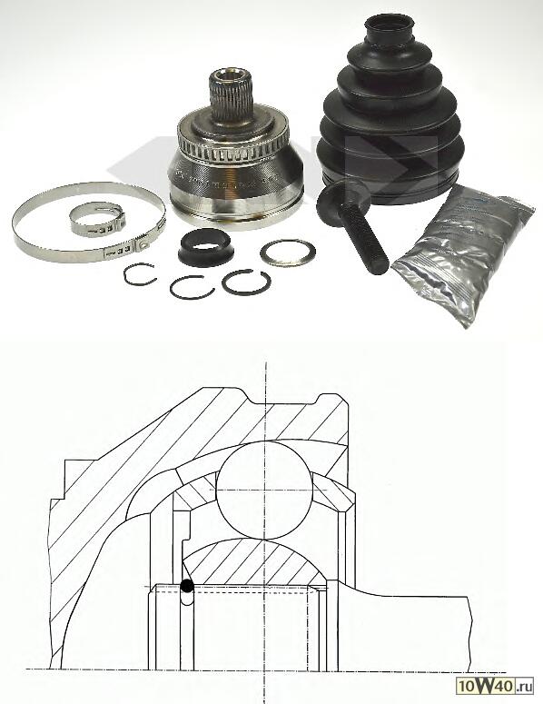шрус наружный к-кт abs\ audi a4 3.0 v6 / 1.9tdi / 2.5tdi 00>