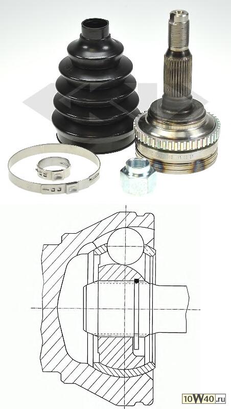 шрус наружный к-кт147,9mm 33x29 с abs\ chevrolet lacetti / nubira 1.6i 05>