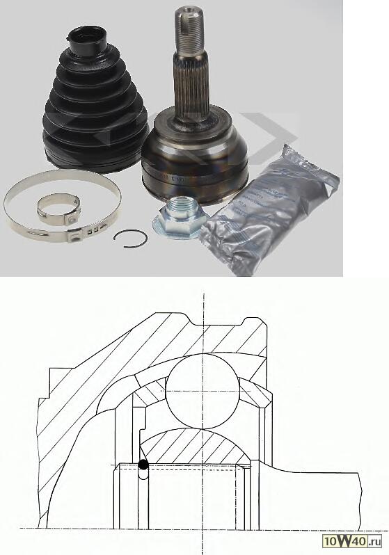 шрус наружный к-кт147,65mm 26x23\toyota auris 1.3-1.8 / 1.4d 07>