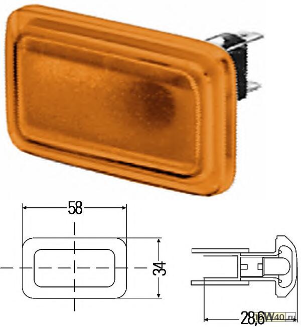 повторитель указателя поворота желт.\ audi 80 b3 / b4 / a100 / a6