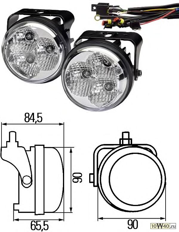 Фара дневного осевещения к-т круглый корпус*