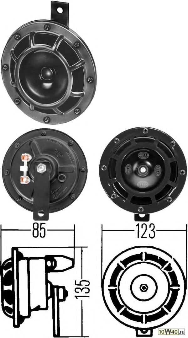 звуковой сигнал, housing black, set