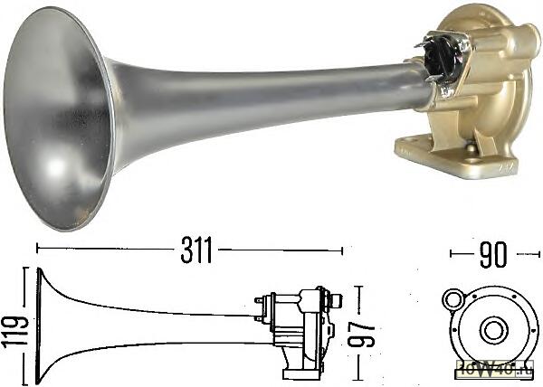 Звуковой сигнал двухтональный к-т 24В