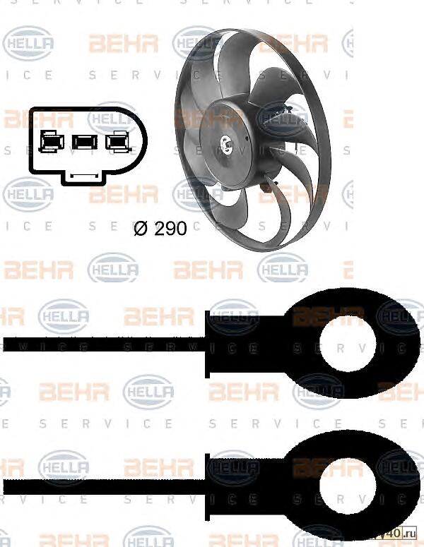 Вентилятор охлаждения двигателя VAG Golf IV/Bora/Fabia/Octavia 1.0-2.3L 08/97-06/05