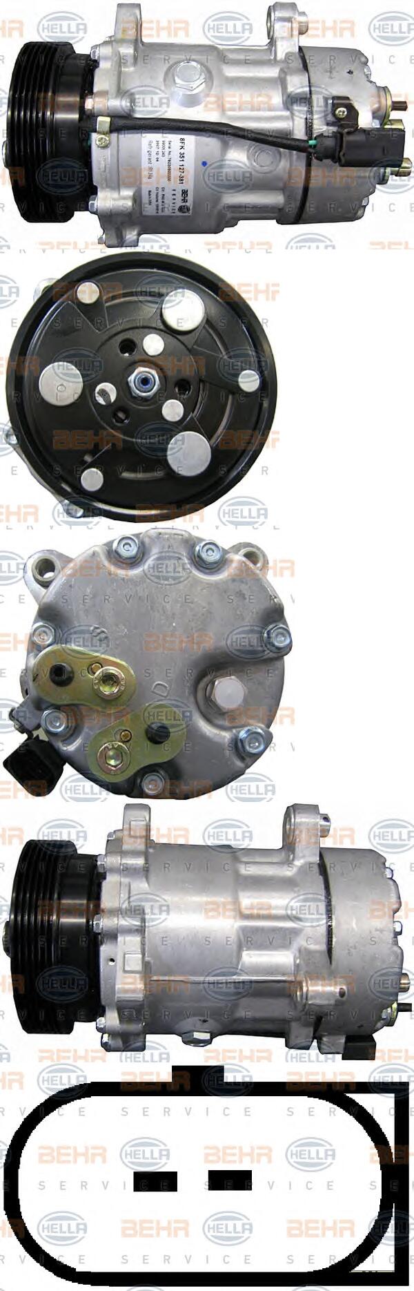 Компрессор кондиционера AUDI A3/VW GOLF IV/BORA/SKODA OCTAVIA 97-