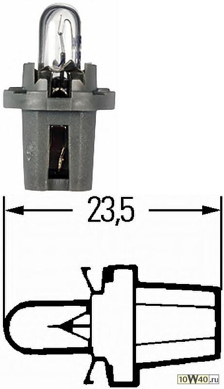 лампа накаливания 24v 1.2w (d8.5d) с полим. патроном (щитка приборов)\ volvo