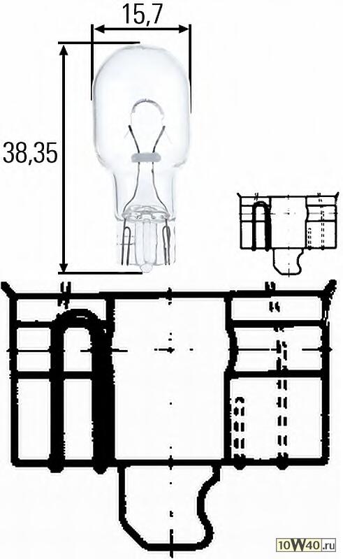 лампа (w16w) 12v w2.1x9.5d\