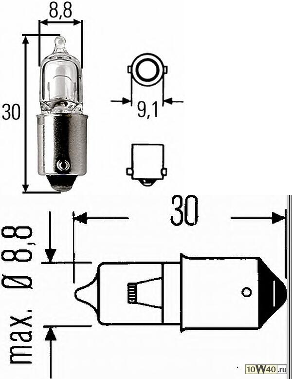 лампа yl 12 V ba 9 s