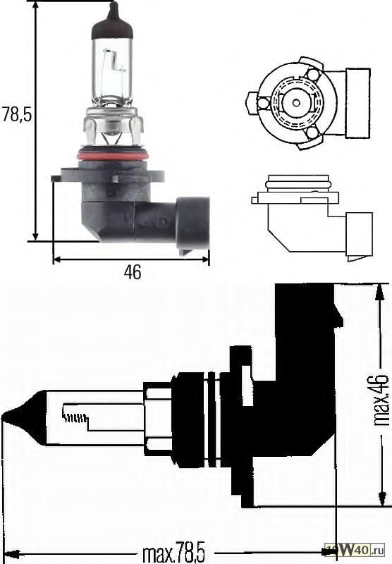 лампа (hb4) 12v p22d (55w) ближнего света\