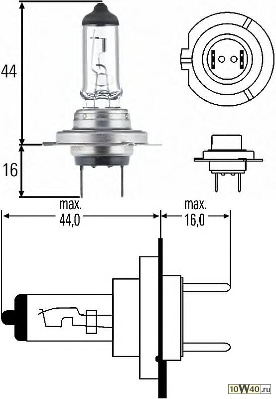 лампа (h7) 55w 12v px26d галогенная\
