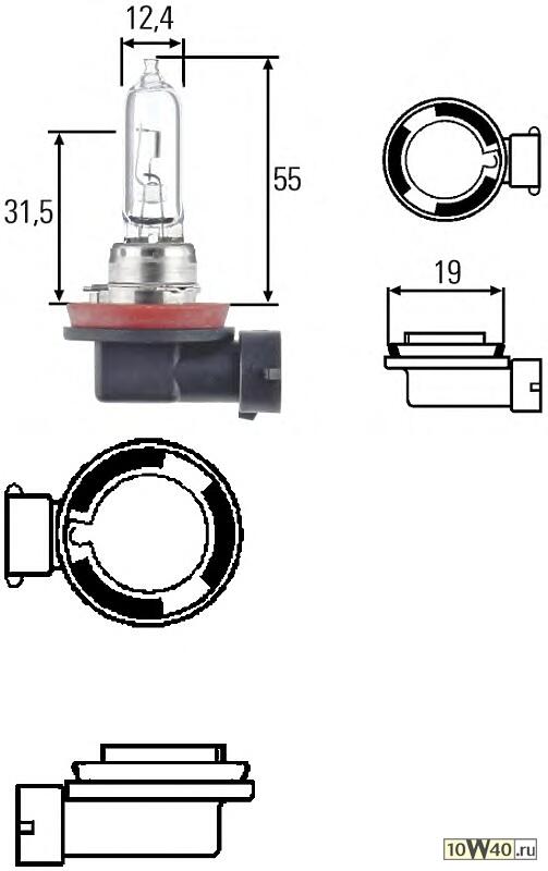 лампа hella галогеновая h9 pgj19-5 65w