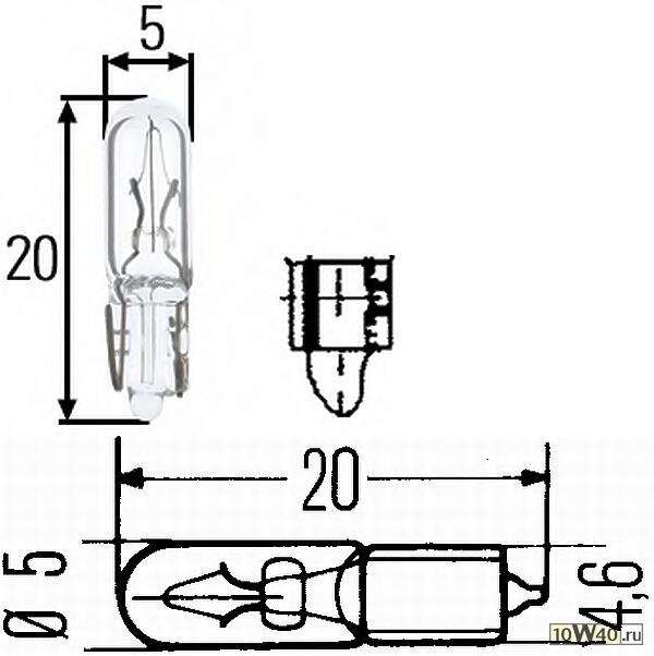 лампа hella галогеновая w1.2w w2x4.6d 1.2w