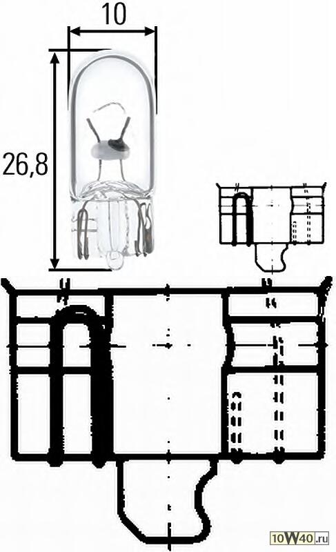 Лампа 24V W3W W2,1x9,5d