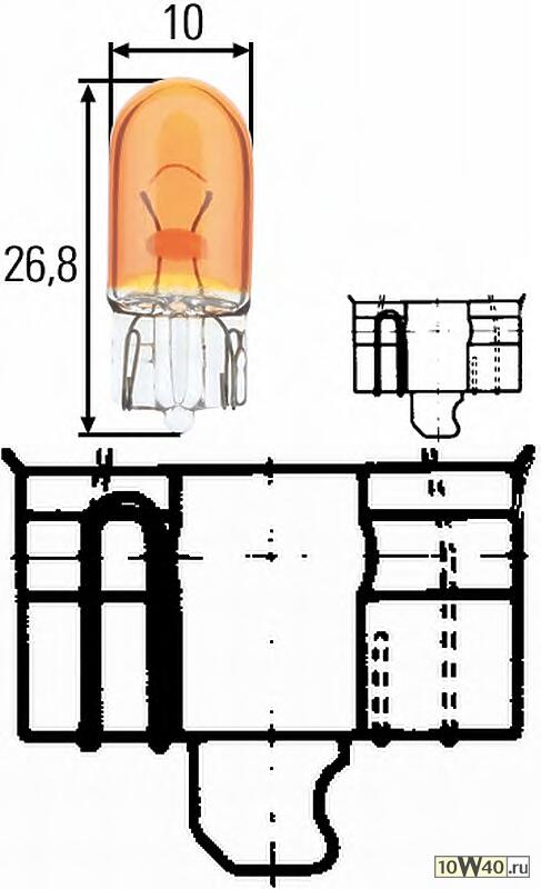Лампа WY5W W2,1x9,5d желтый