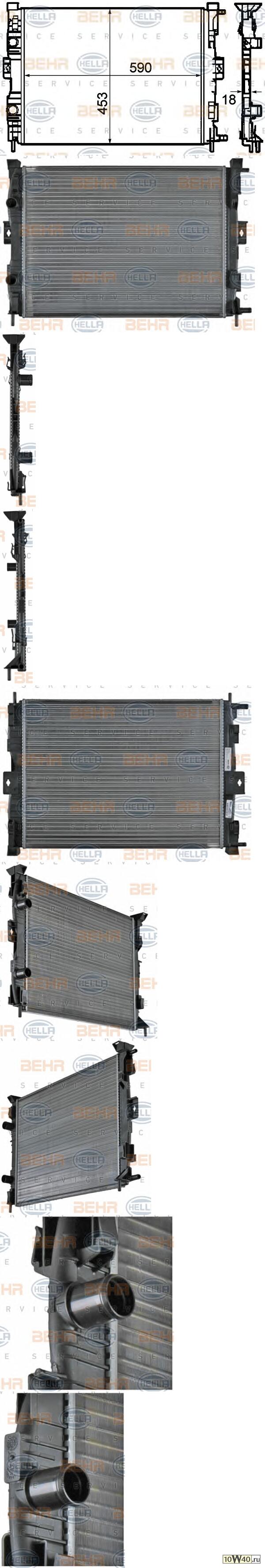 Радиатор охл. ДВС RENAULT MEGANE II/SCENIC II 1,4/1,6L  03-> (МКПП)