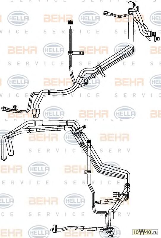 трубопровод кондиционера ford transit vII 2.2 / 2.4 tdci. (высок / низк. давлен.) от конденсатора до исп