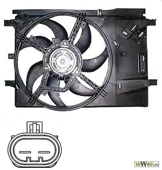 Вентилятор радиат.охл.двиг.[260W 390mm] /с рамкой/