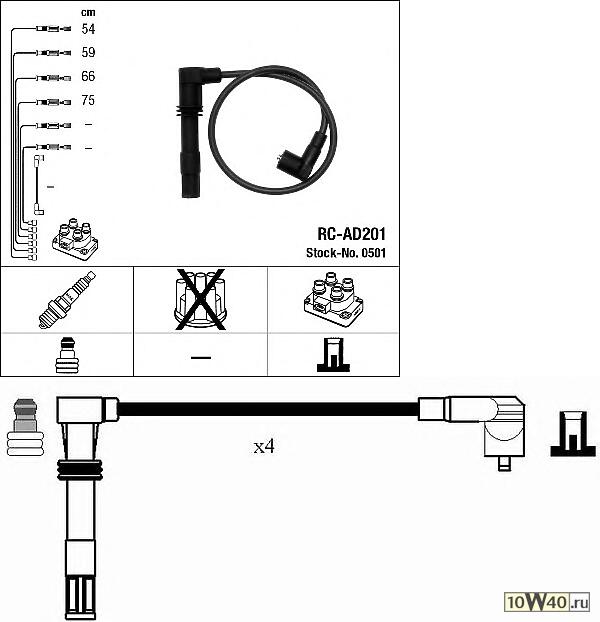 к-кт проводов  Skoda Octavia, VW Golf IV, Audi A3 1.8 AGN 96>
