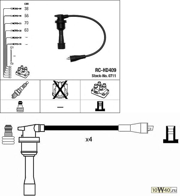 Комплект проводов зажигания RC-HD409