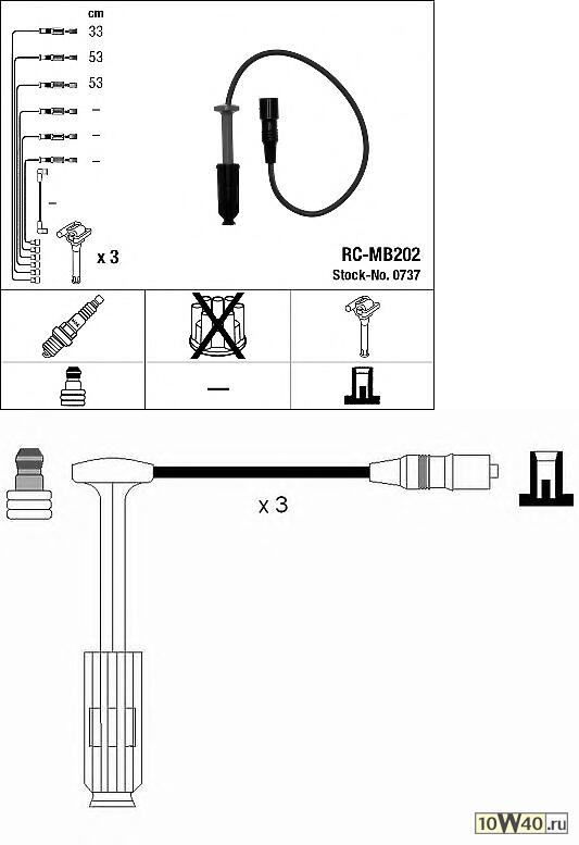 комплект в / в проводов rc-mb202